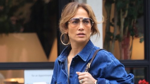 Jennifer Lopez Wore a Mammoth Denim Dress With Butt-Baring Slits
