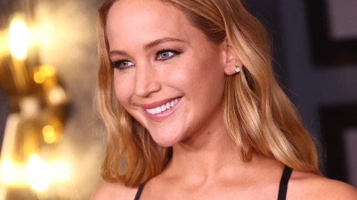 Jennifer Lawrence Paired a Cinched-Waist Dress With the Sparkliest Choker