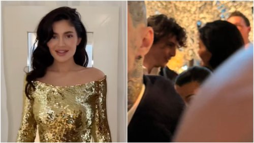 Fans Think Kylie Jenner's Christmas Dress Could Be a Timothée Chalamet Reference