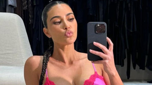 Kim Kardashian Shows Off Underboob-Baring Valentine's Day Lingerie in New Pics