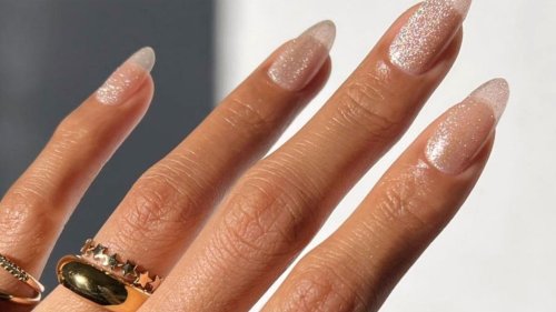 Sheer sparkle nails are the glazed donut's cute little sister