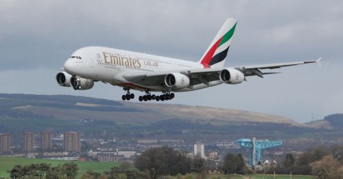 Emirates A380 lands in Glasgow LIVE as crowds gather to watch huge plane