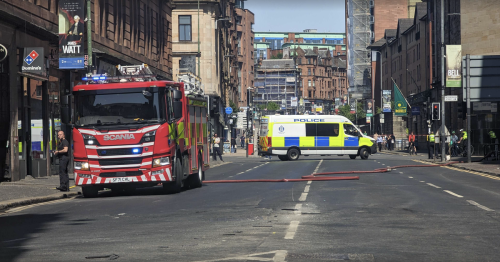 Roads closed in Glasgow city centre as emergency services tackle fire at historic building