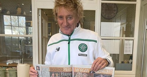 Rod Stewart shares snap in Celtic tracksuit as Piers Morgan brands him a 'ledge'