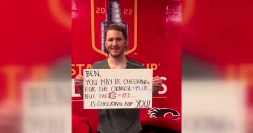 Flames Tkachuk shows support for Oilers super fan battling brain cancer