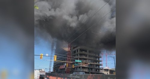 Heavy flames, thick black smoke at Oakridge mall construction site fire