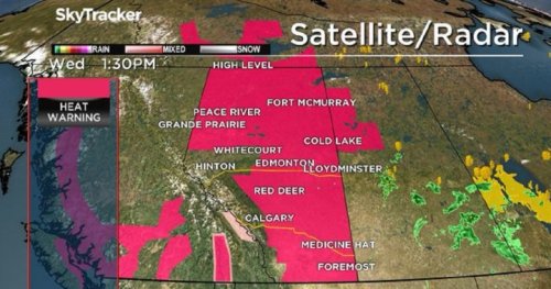 Heat warnings in place for nearly all of Alberta Wednesday