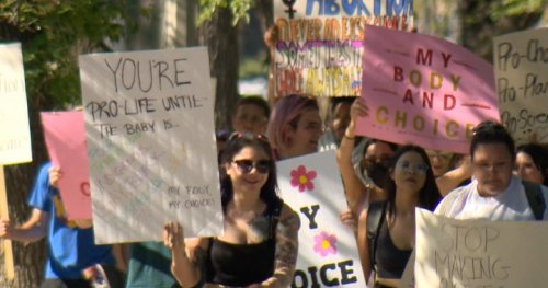 Abortion rights advocates rally in Regina following U.S. Supreme Court decision