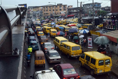 The sweltering traffic congestion on the roads of Lagos in Nigeria