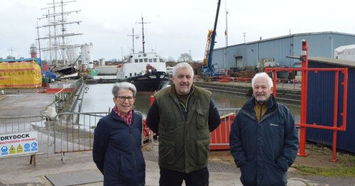 The Gloucestershire docks beside the Severn celebrating its 150th anniversary