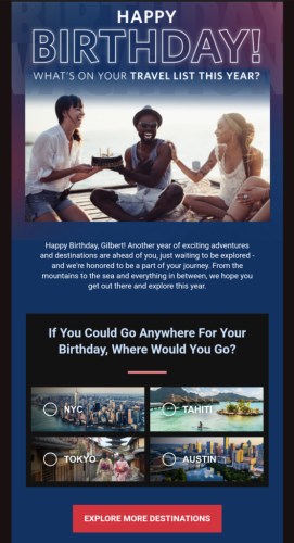 Who Sent The Best Travel Marketing Email On My Birthday?
