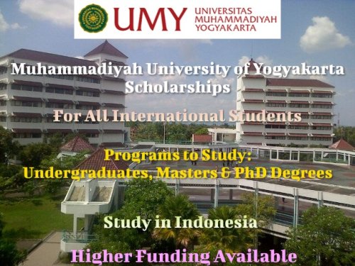 Muhammadiyah University of Yogyakarta Scholarships (Higher Funding)