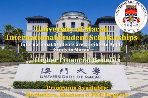 University of Macau International Student Scholarship (Higher Benefits)