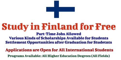 Study in Finland for Free, Scholarships, Part-Time Jobs & Settlement