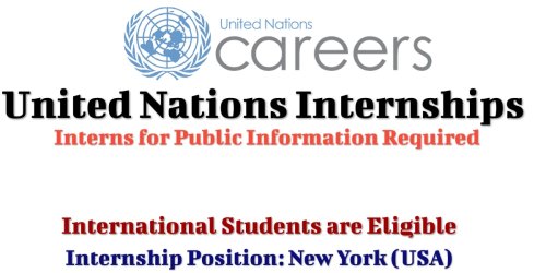 United Nations Careers - Interns for Public Information Required in NY