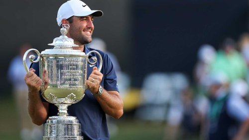 Scottie Scheffler commits awkward trophy moment after PGA win