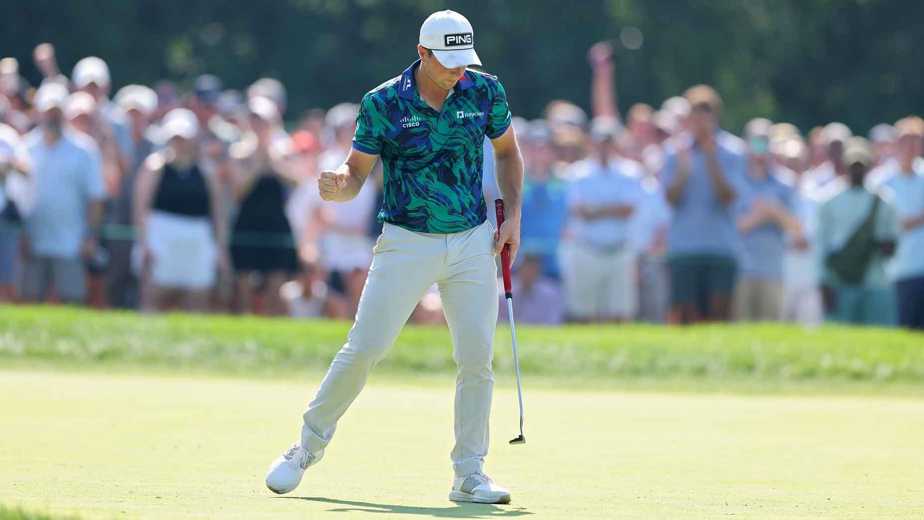 Viktor Hovland’s preposterous back-nine 28 propels him to BMW win