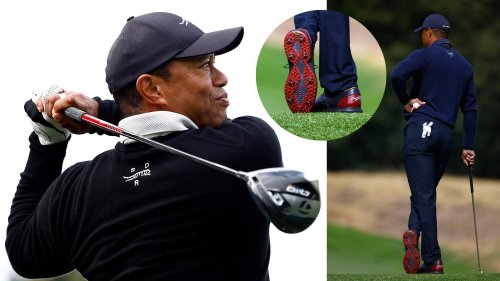Tiger Woods’ new golf shoes: Check out these eye-catching red soles
