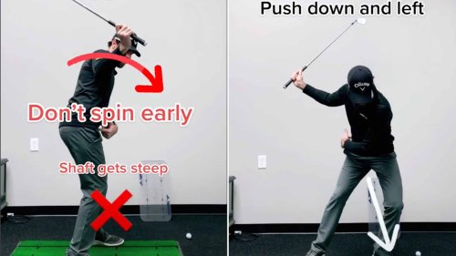 This feeling will keep you from getting too steep during your swing
