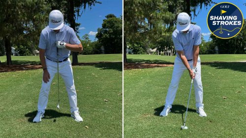 Find the center of your stance for better contact with your irons