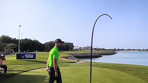 European tourney leader hit one in water, then another. And then? A miracle