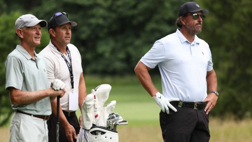 Phil Mickelson spotted with new clubs at LIV Portland event