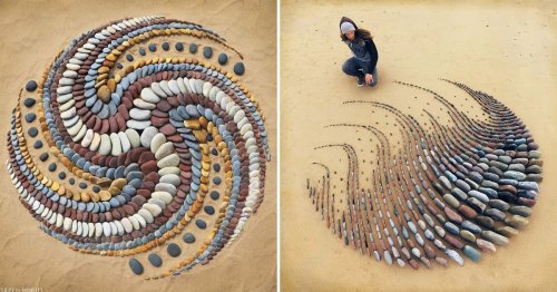 Environmental Artist Jon Foreman Creates Striking Stone Art Mandalas By The Shores