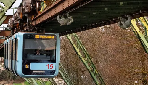 Wegen Faultieren im Gleis: Wuppertaler Schwebebahn muss Fahrt unterbrechen