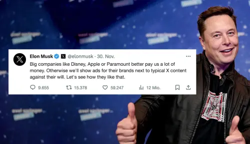 Musk präsentiert komplett neues Werbemodell: "Zahlen Sie oder wir schalten Anzeigen für Ihr Unternehmen auf X"