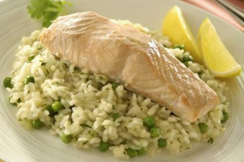 Pan-fried Salmon with Herb Risotto