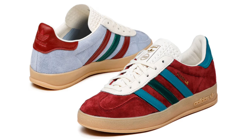 Der Adidas Gazelle Indoor bekommt ein Update in Weinrot, Blau und einem Hauch von Grün