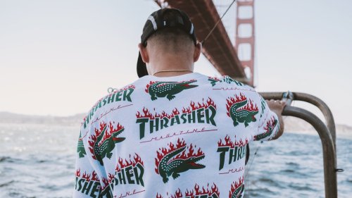Lacoste et Thrasher sortent une mini collection streewear dédiée au skateboard