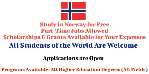 Study in Norway for Free, Part-Time Jobs Allowed, Scholarships & Grants