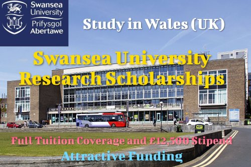 Swansea University Research Scholarships, Full Tuition and Stipend