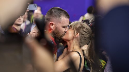 Every Pic of Taylor Swift & Travis Kelce Acting Like Lovebirds at Super Bowl LVIII, That Will Put You in Your Feels