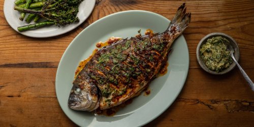 Harissa Grilled Sea Bream with Smoked Garlic Butter Recipe