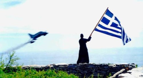 The Monk at Mount Athos Who Waves the Greek Flag at Planes