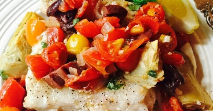 Baked Grouper Recipe with Tomatoes and Artichokes