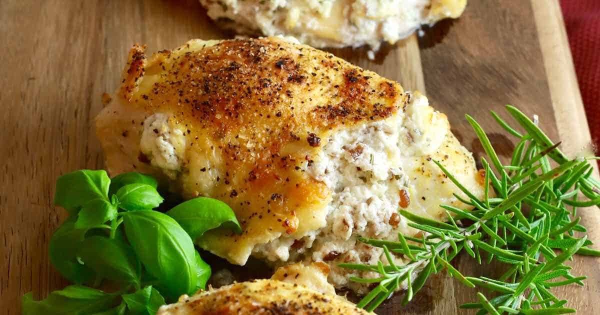 Easy Cheesy Herb Stuffed Chicken Breasts