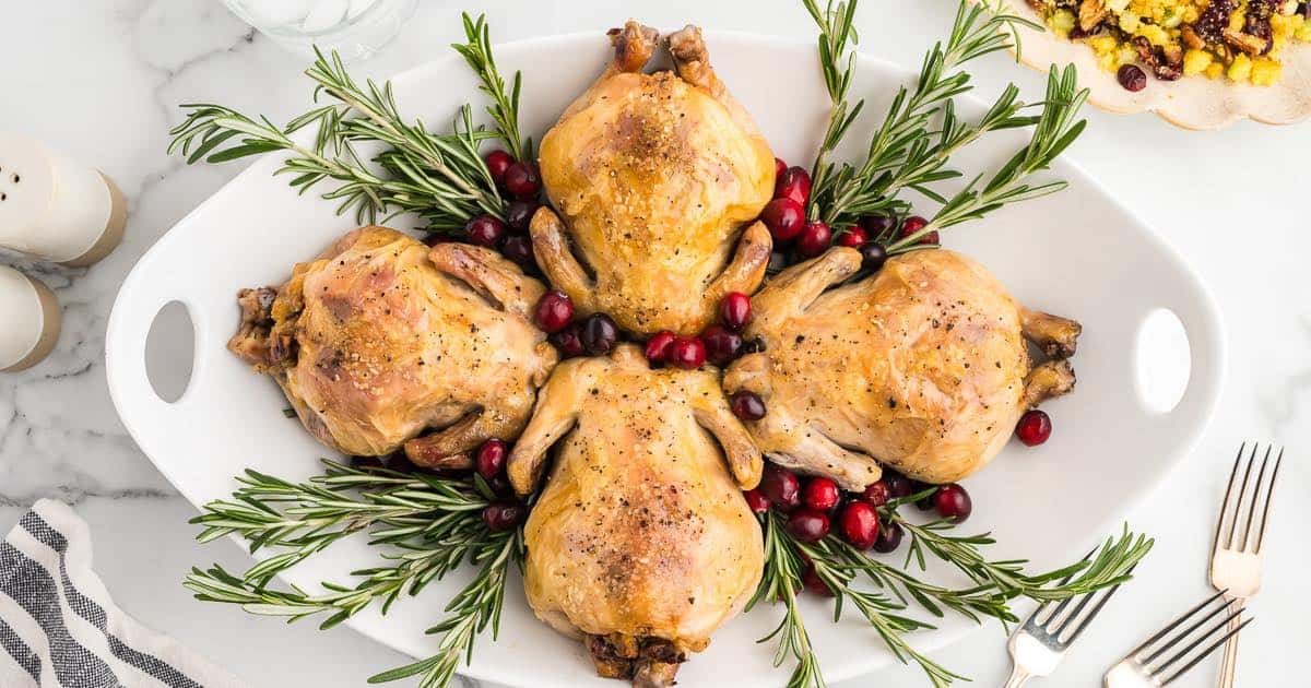 Stuffed Cornish Hens Recipe with Cornbread Stuffing