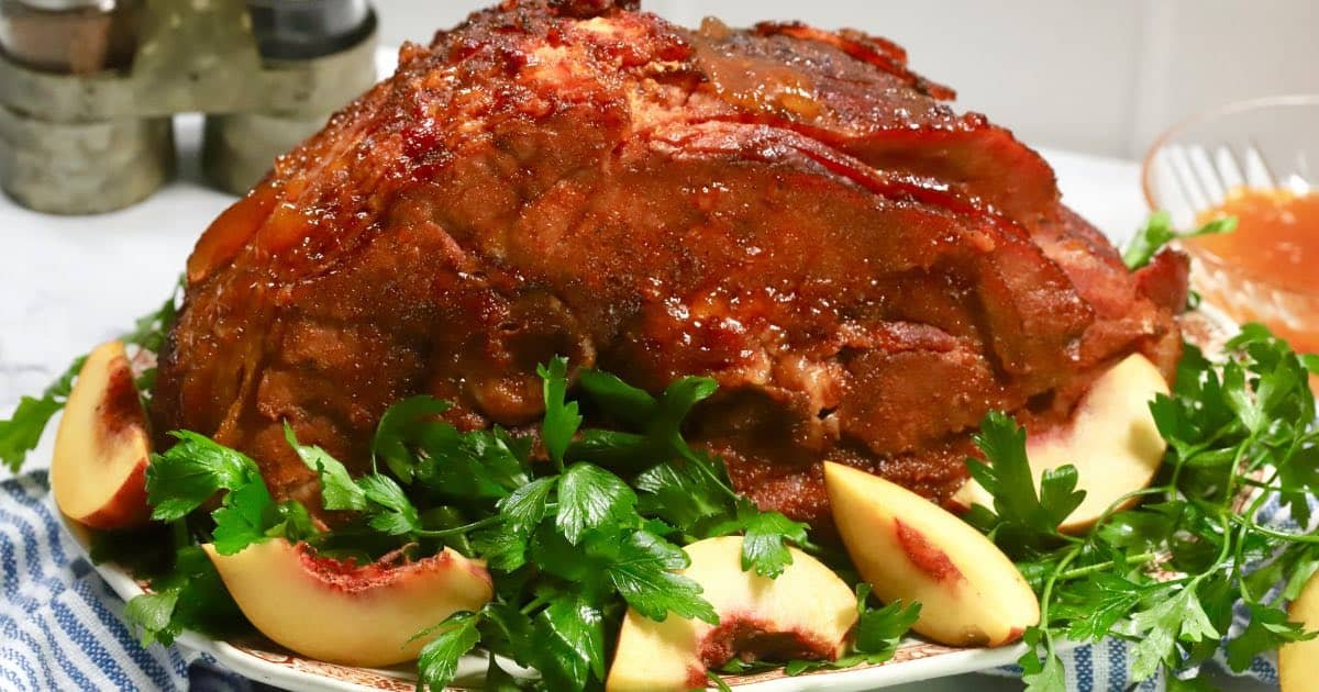 Double Smoked Ham with Spicy Peach Glaze
