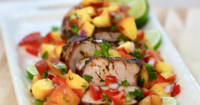 Grilled Pork Tenderloin with Peach Salsa Recipe