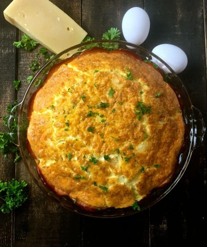 Canadian Bacon and Brie Crustless Quiche