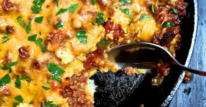 Beef and Tomato Skillet with Polenta