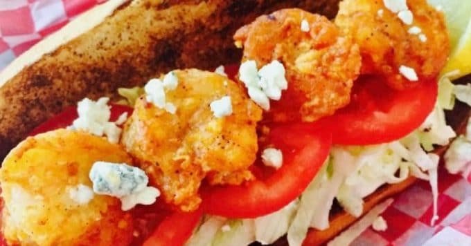 Spicy Buffalo Shrimp Po’ Boy Sandwich