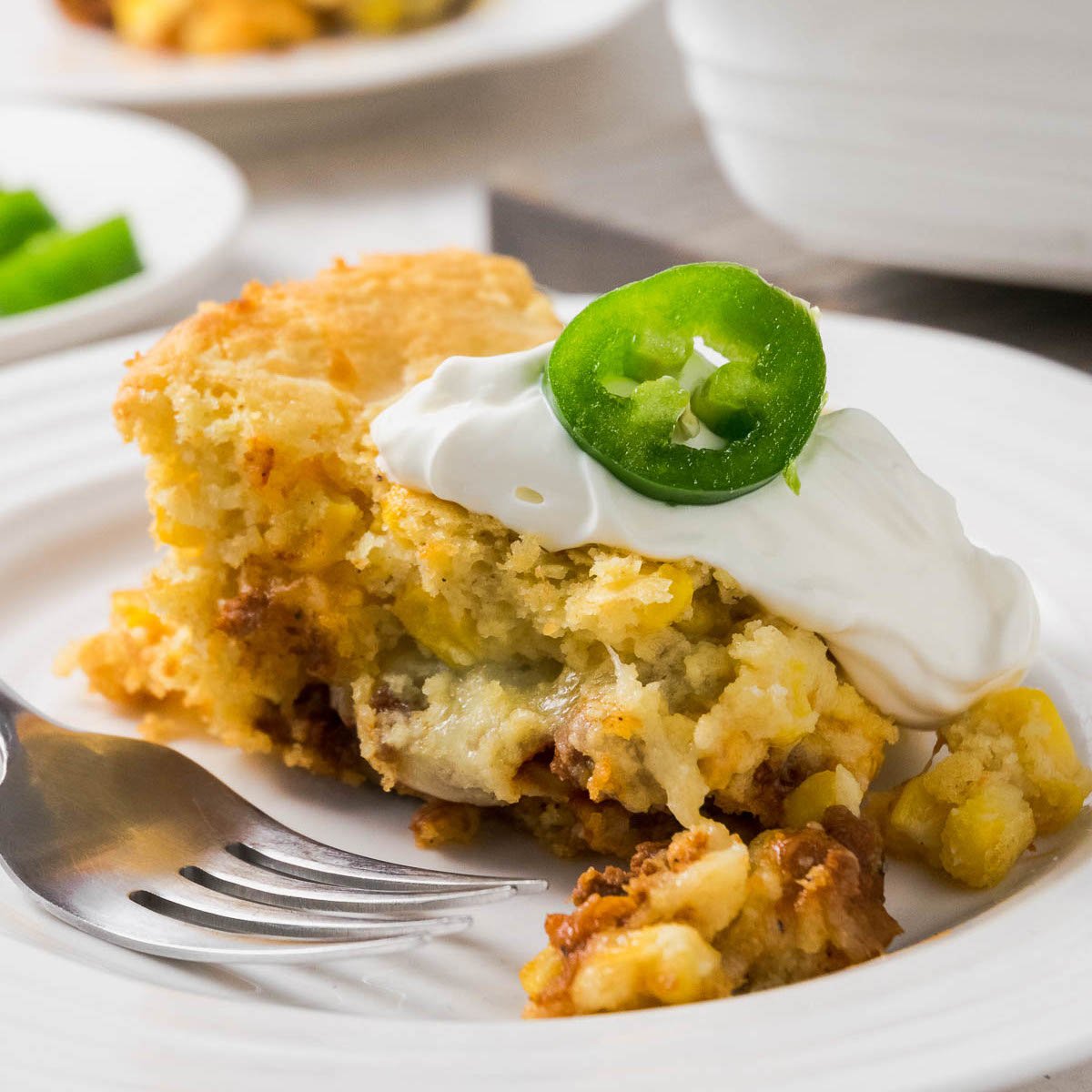 Mexican Cornbread Casserole with Ground Beef