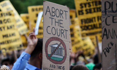 ‘A mockery of democracy’: US supreme court in question after abortion ruling