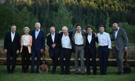 ‘Show them our pecs’: G7 leaders mock Putin’s bare-chested horse-riding