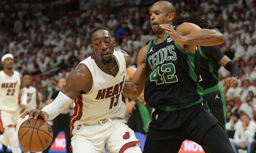 Celtics defense stifles Heat as Boston move to within one win of NBA finals