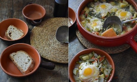 Acquacotta: Rachel Roddy’s recipe for vegetable broth with poached eggs